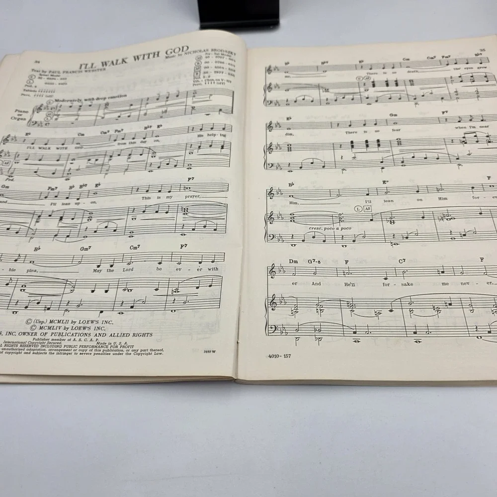 Sacred Songs No. 17 Remick Music 1958 Piano Organ Sheet Music Hymns Paperback